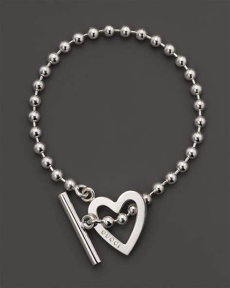 Gucci Women's Toggle Heart Bracelet Silver 17 cm (6.7 in)